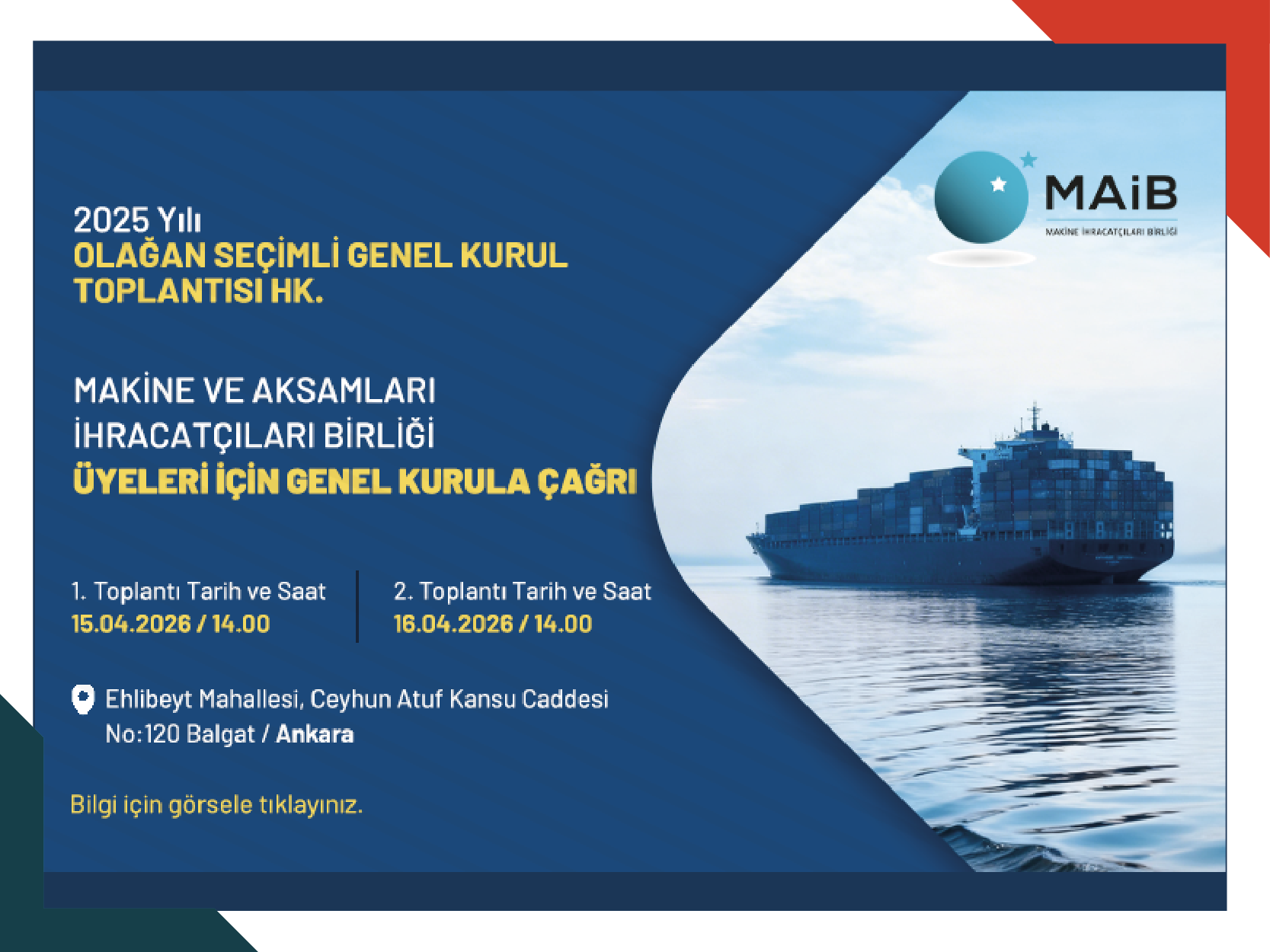 MAİB 2025 Yılı Seçimli Olağan Genel Kurul Toplantısı Hk.